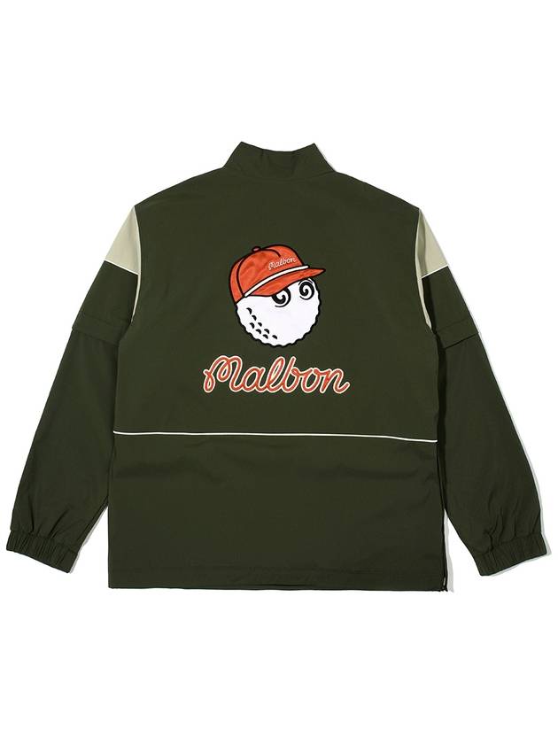 Bucket Detachable Half Zip Up Anorak KHAKI MAN - MALBON GOLF - BALAAN 3