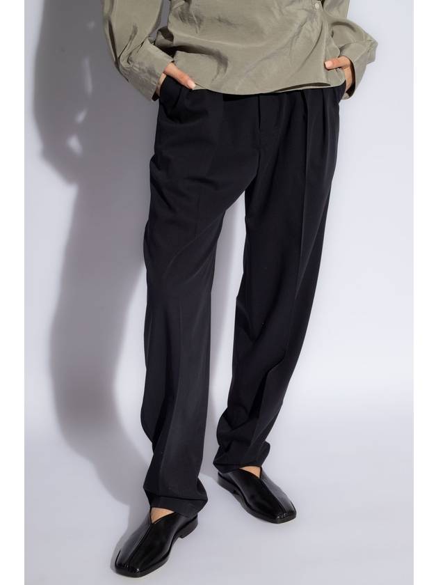 Pleated Detail Tailored Straight Pants Black - LEMAIRE - BALAAN 4