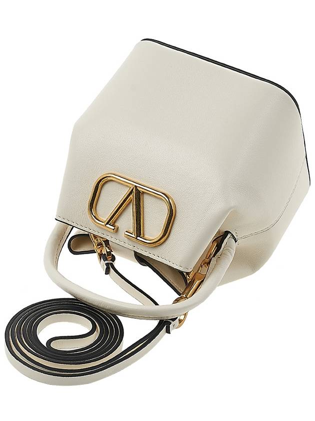 V Logo Micro Bucket Bag White - VALENTINO - BALAAN 5