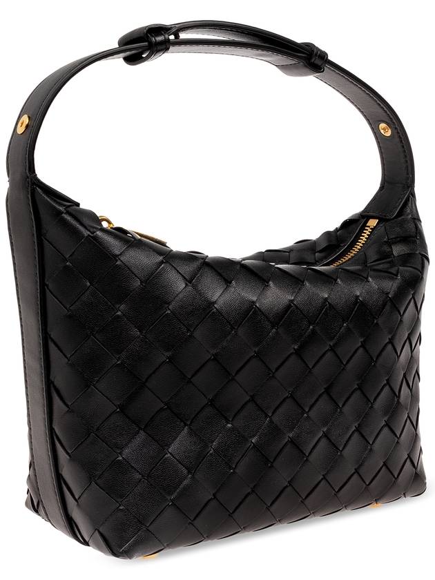 Intrecciato Small Leather Shoulder Bag Black - BOTTEGA VENETA - BALAAN 5