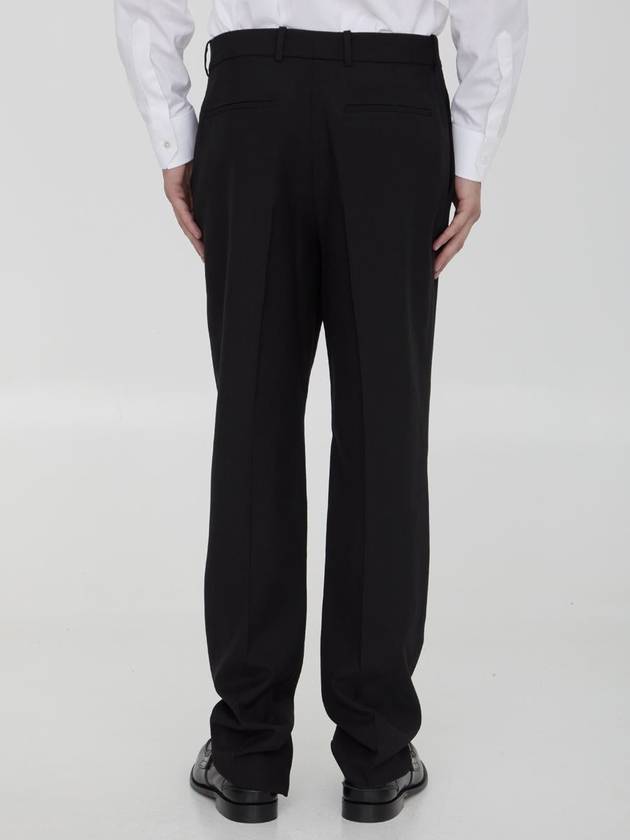 Wool Gabardine Trousers - SAINT LAURENT - BALAAN 4