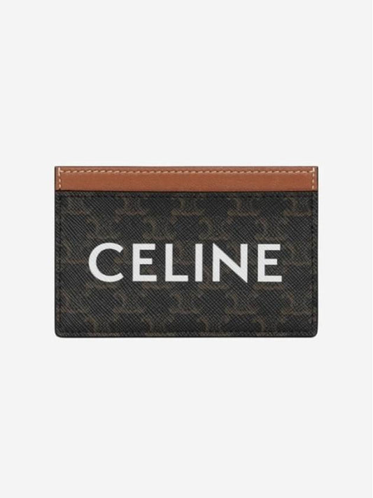 Triomphe Canvas Logo Card Wallet Tan - CELINE - BALAAN 2