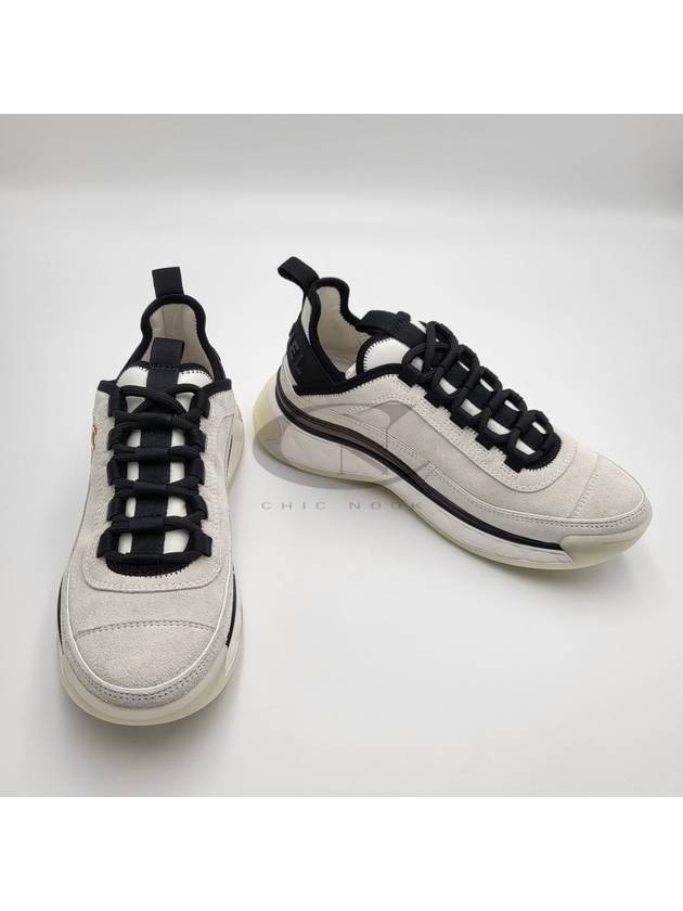 Logo Mixed Fibers Suede Low Top Sneakers White - CHANEL - BALAAN 7