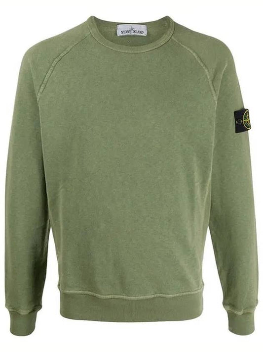 Logo Wappen Washed Raglan Sweatshirt Olive - STONE ISLAND - BALAAN 2