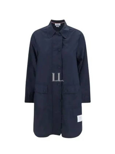 Military Ripstop Round Collar Over Pea Coat Navy - THOM BROWNE - BALAAN 2