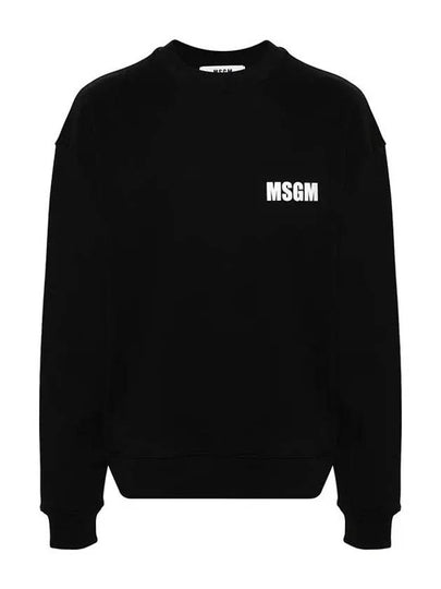 Logo Print Cotton Sweatshirt Black - MSGM - BALAAN 2