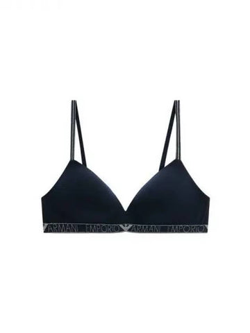 UNDERWEAR Women's Glitter Logo Band Triangle Bra Marine 270668 - EMPORIO ARMANI - BALAAN 1