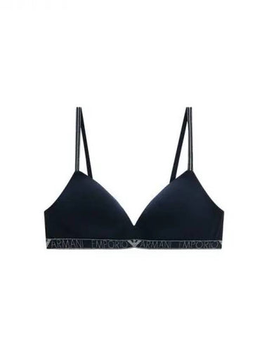 UNDERWEAR Women s Glitter Logo Band Triangle Bra Marine 271716 - EMPORIO ARMANI - BALAAN 1