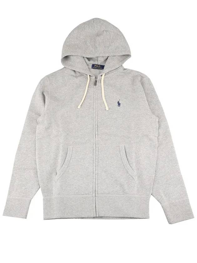 Embroidered Pony Logo Zip Up Hoodie Grey - POLO RALPH LAUREN - BALAAN 2