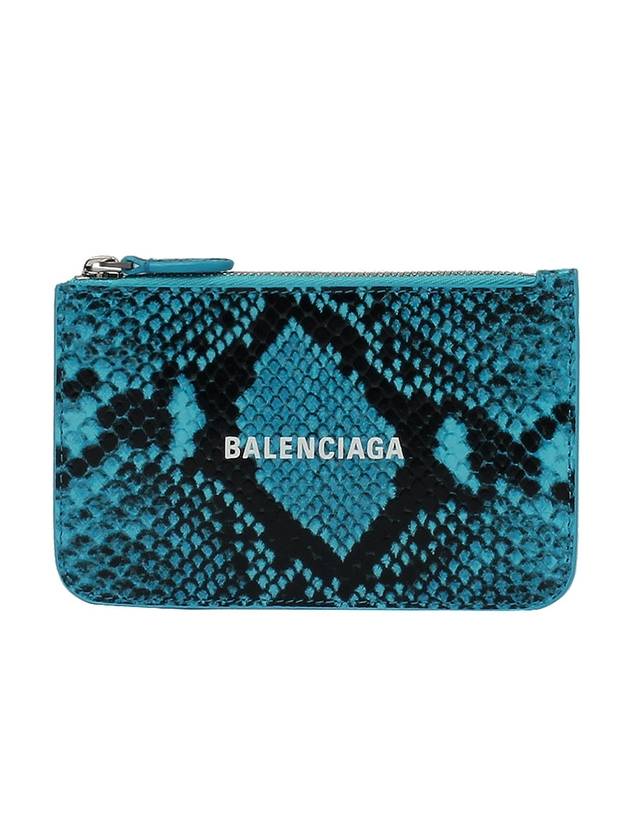 Snake Skin Print Card Wallet Blue - BALENCIAGA - BALAAN 2