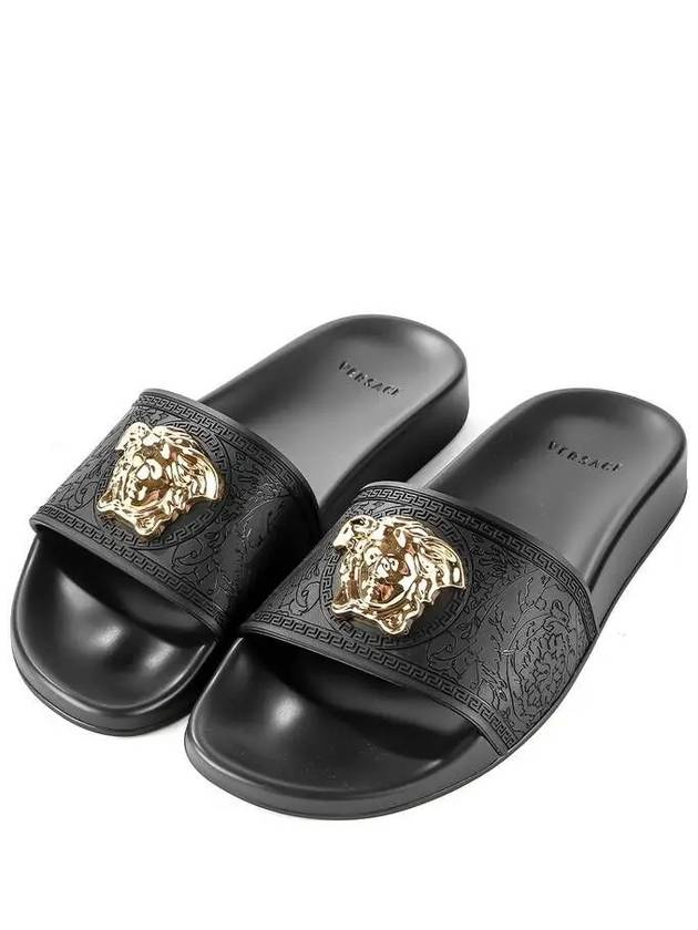 Gold Medusa Rubber Slippers Black - VERSACE - BALAAN 2