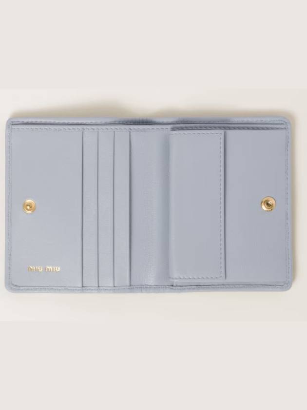 Matelasse Leather Half Wallet Pearl Grey - MIU MIU - BALAAN 3