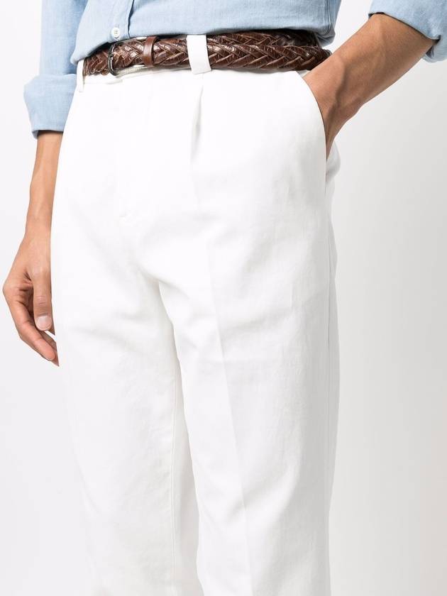 Slim Fit Straight Pants White - BRUNELLO CUCINELLI - BALAAN 3