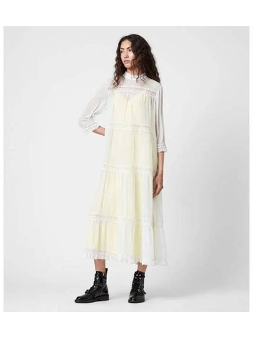 Nima Dobby Dress WD290U 6582 White - ALLSAINTS - BALAAN 1