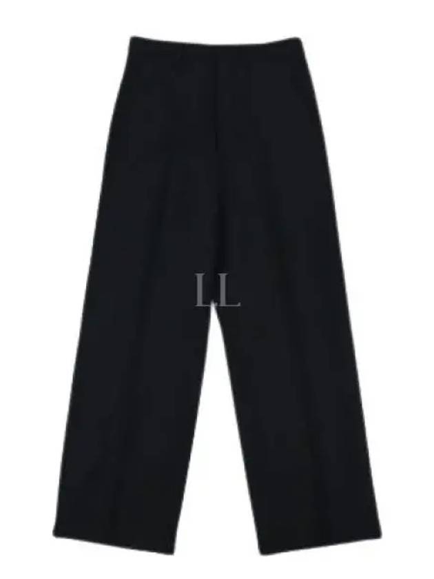 Gabardine Wool Loose Fit Wide Pants Black - AMI - BALAAN 2