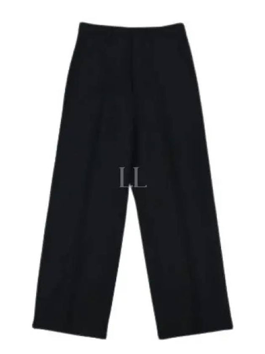 Gabardine Wool Loose Fit Wide Pants Black - AMI - BALAAN 2