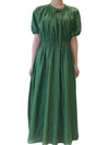 Women's green puff sleeve long dress green 92210722 00 - S MAX MARA - BALAAN 4