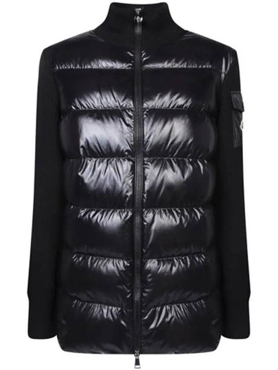 Padded Wool Cardigan Black - MONCLER - BALAAN 2