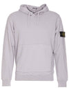 Logo Patch Drawstring Hoodie Polvere - STONE ISLAND - BALAAN 2