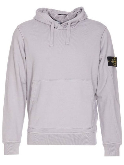 Logo Patch Drawstring Hoodie Polvere - STONE ISLAND - BALAAN 2