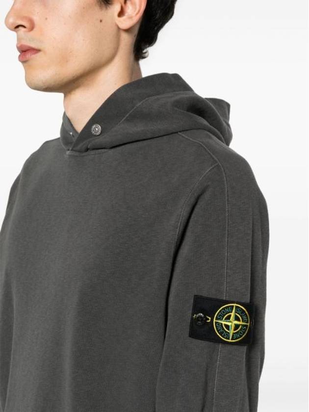 Compass Badge Cotton Hoodie Dark Grey - STONE ISLAND - BALAAN 5