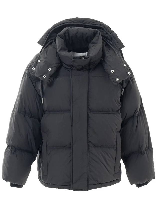 Oversized Nylon Puffer Down Jacket Black - AMI - BALAAN 3