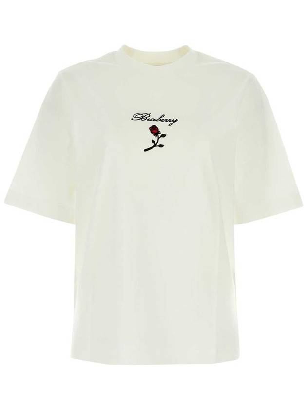 24 ss T-shirt WITH Embroid Flock Rose 8083647 B7264 B0230979125 - BURBERRY - BALAAN 2