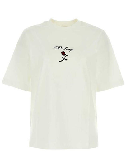 24 ss T-shirt WITH Embroid Flock Rose 8083647 B7264 B0230979125 - BURBERRY - BALAAN 2