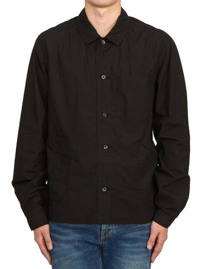 Men's Poplin Long Sleeve Shirt Black - CP COMPANY - BALAAN 2