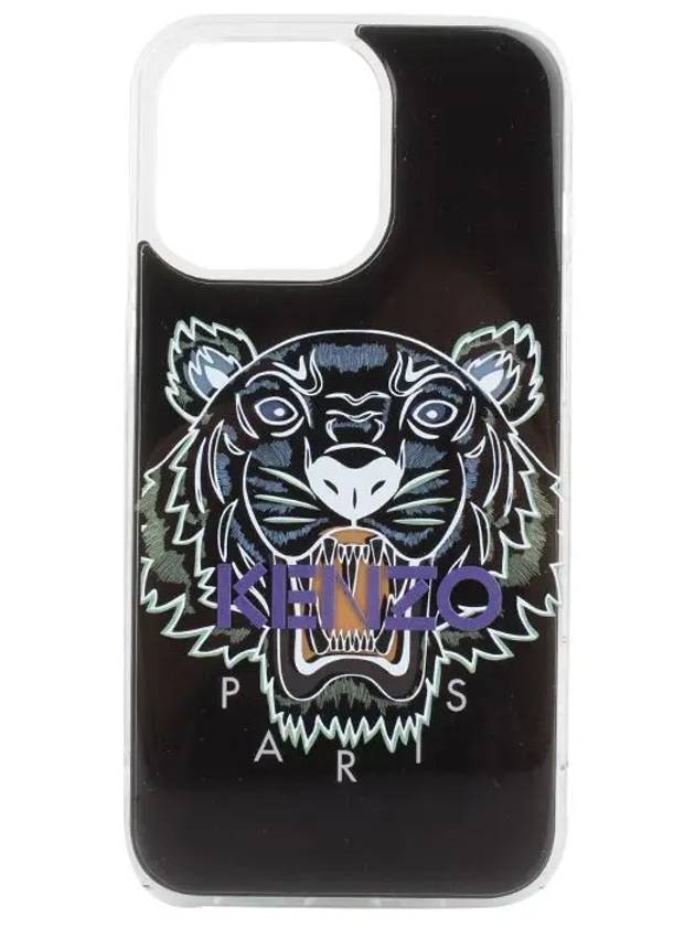 Tiger Logo Print IPhone 13 Promax Phone Case Black - KENZO - BALAAN 2