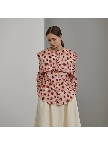 Women's Sailor Collar Blouse Pink Flower - MITTE - BALAAN 1