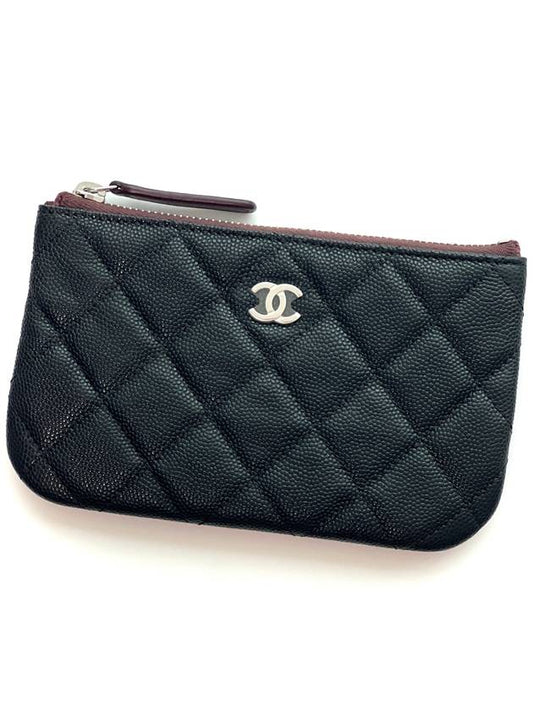 Classic Caviar Mini Pouch Black Silver Plated AP4020 Knockdok - CHANEL - BALAAN 1