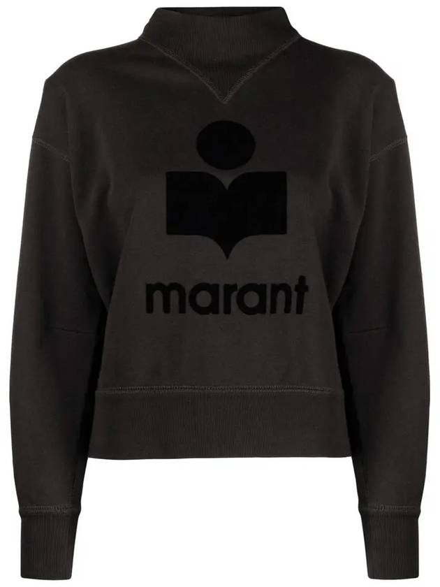 Moby Velvet Logo Sweatshirt SW0003FA A1M07E 02FK - ISABEL MARANT - BALAAN 1