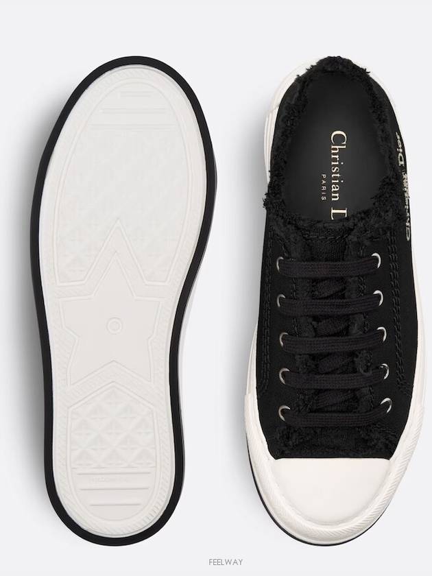 Walk'n Platform Cotton Canvas Low Top Sneakers Black - DIOR - BALAAN 5