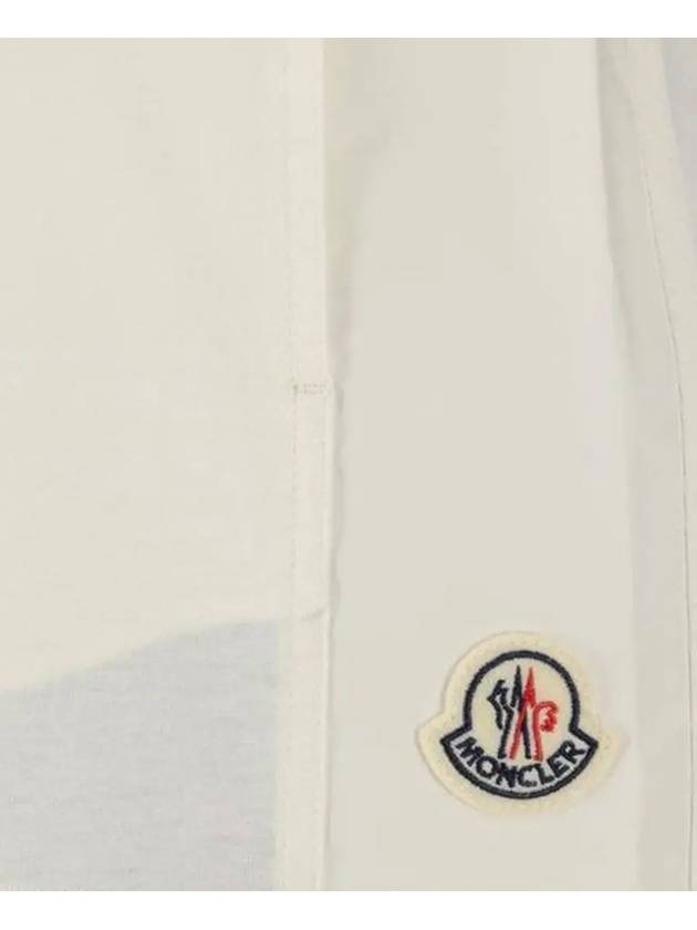 Logo Patch Cotton Jersey Shorts White - MONCLER - BALAAN 4