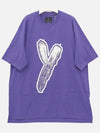 Graphic Logo Cotton Short Sleeve T-Shirt Purple - Y-3 - BALAAN 4