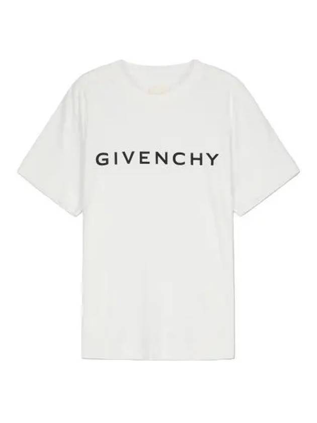 Logo Print Short Sleeve T Shirt White Tee - GIVENCHY - BALAAN 1