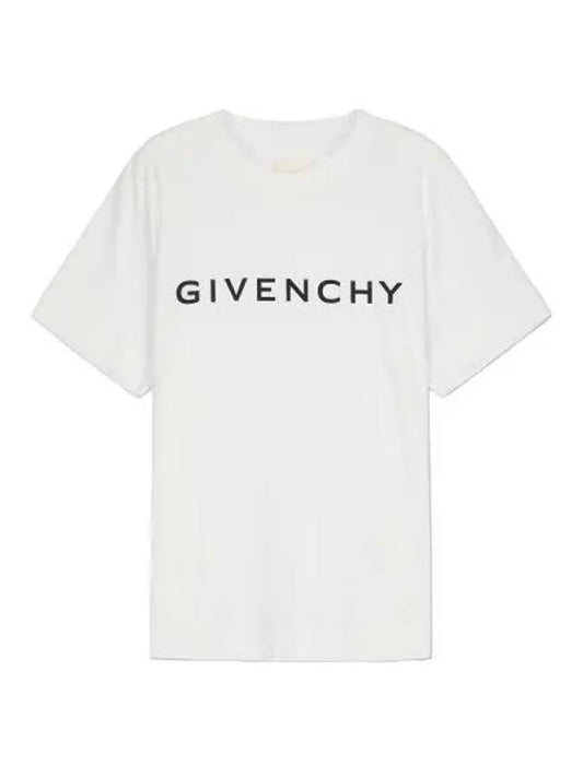 Logo Print Short Sleeve T Shirt White Tee - GIVENCHY - BALAAN 1