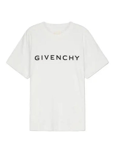 Logo Print Short Sleeve T Shirt White Tee - GIVENCHY - BALAAN 1