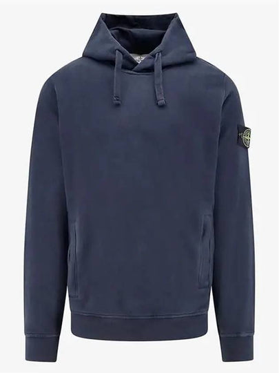 Wappen Patch Brushed Cotton Fleece Hoodie Navy - STONE ISLAND - BALAAN 2