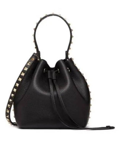 Rockstud Bucket Bag Black - VALENTINO - BALAAN 2