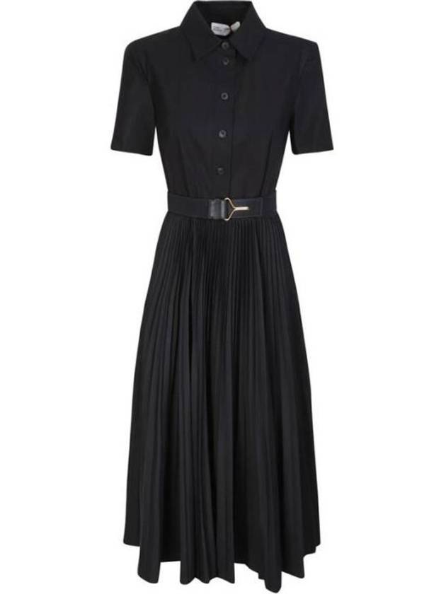 Poplin Pleated Shirt Long Dress Black - TORY BURCH - BALAAN 2