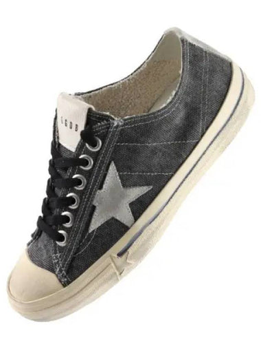 V Star Sneakers Black Canvas Suede Women s - GOLDEN GOOSE - BALAAN 1