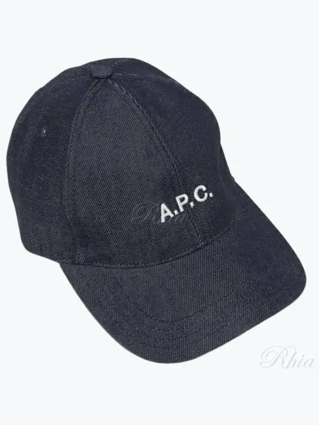 Charlie Embroidered Logo denim ball cap indigo - A.P.C. - BALAAN 2