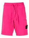 Waffen Patch  Fleece Bermuda Shorts Pink - STONE ISLAND - BALAAN 2