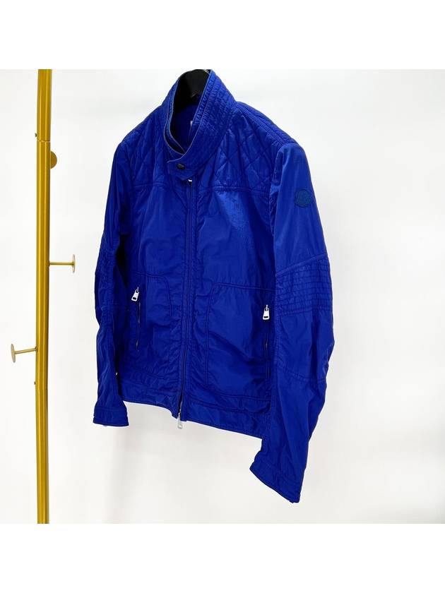 Logo patch windbreaker jacket blue size 1 - MONCLER - BALAAN 3