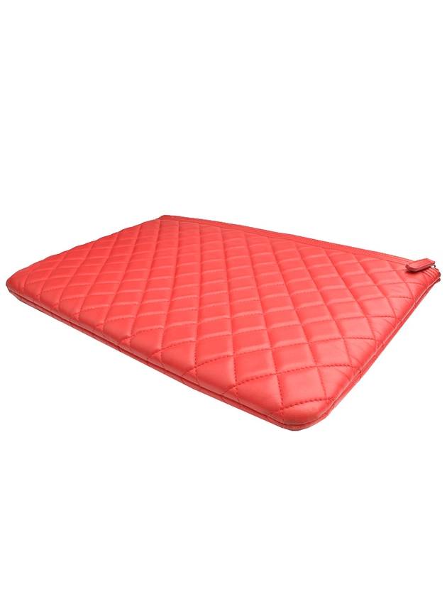 Boy Red Lambskin Quilted Gold Plated Large Clutch No 21 - CHANEL - BALAAN 3