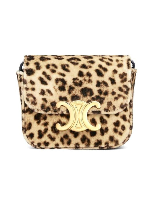 mini Claude leopard print velvet - CELINE - BALAAN 1