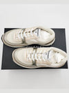 Women CC Logo Fabric Laminated Low Top Sneakers Silver Ivory - CHANEL - BALAAN 3