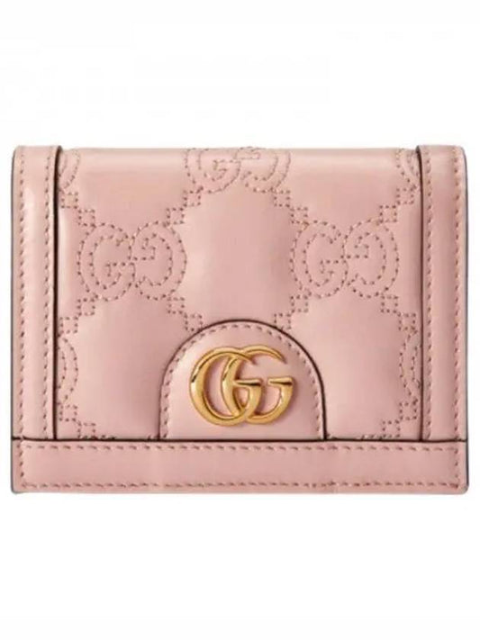 GG Matelasse Case Leather Card Wallet Pink - GUCCI - BALAAN.